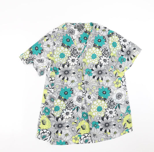Bonmarche Womens Green Floral  Basic Blouse Size 12