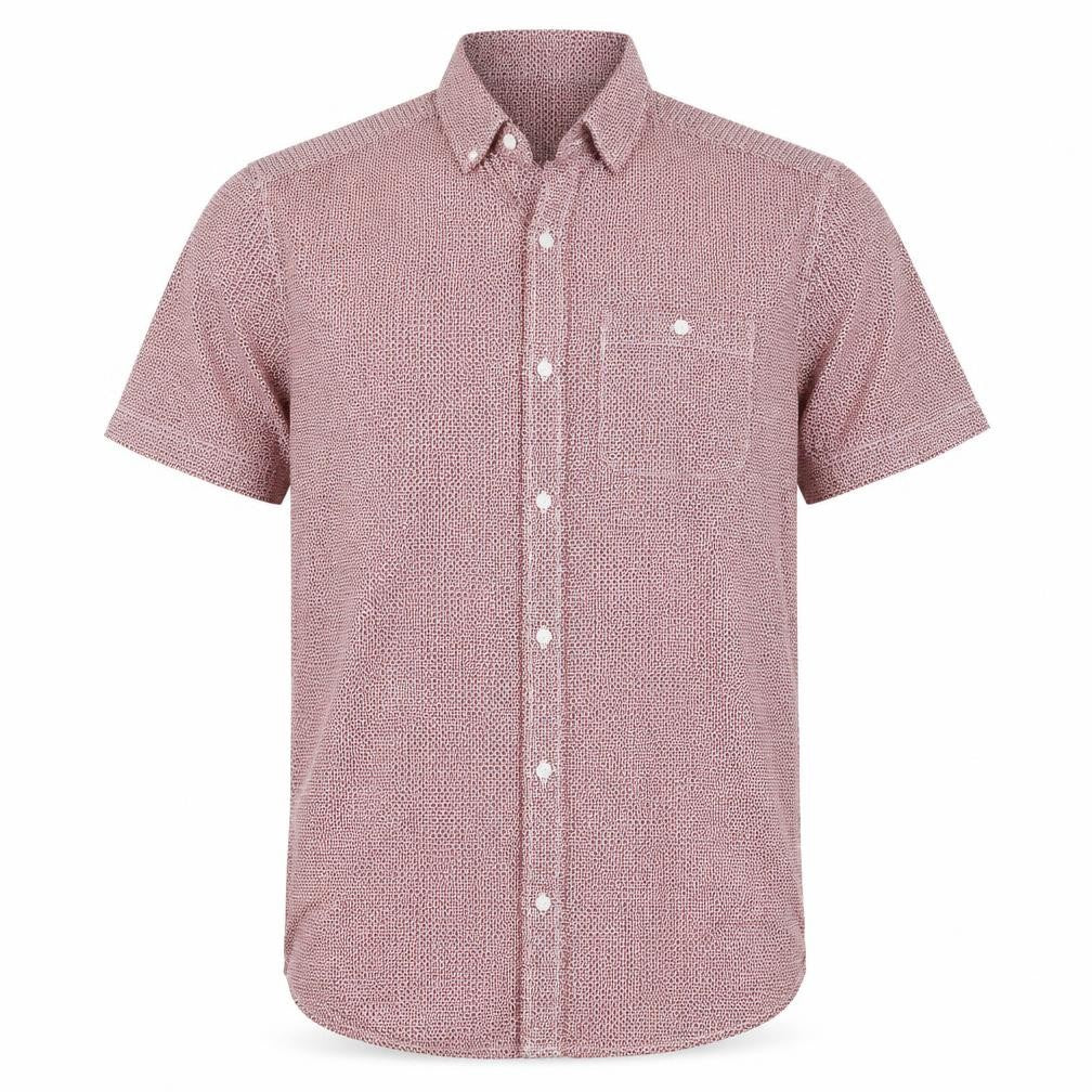 Mens UK Size S NEXT Red  Button-Up Short Sleeve Casual Shirt