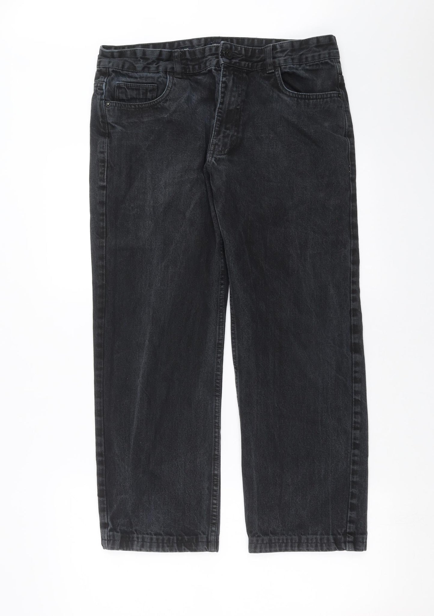 Womens UK Size 34 in Easy Denim Regular Fit Straight Grey Jeans