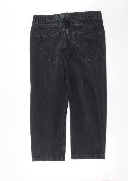 Womens UK Size 34 in Easy Denim Regular Fit Straight Grey Jeans