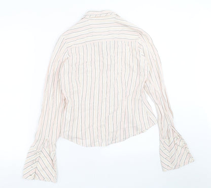 George Womens Pink Striped  Basic Button-Up Size 12