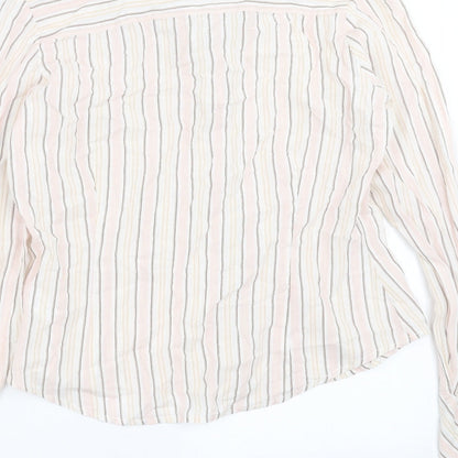 George Womens Pink Striped  Basic Button-Up Size 12