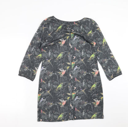 Dorothy Perkins Womens Green   T-Shirt Dress  Size 12  - Bird pattern