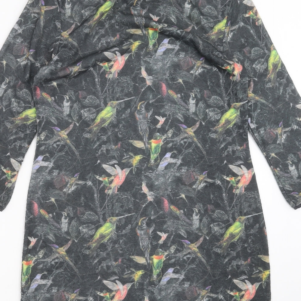 Dorothy Perkins Womens Green   T-Shirt Dress  Size 12  - Bird pattern