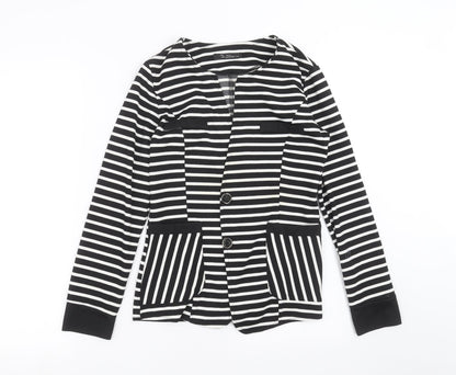 to shine Womens Black Striped  Jacket  Size S