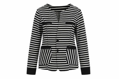 to shine Womens Black Striped  Jacket  Size S