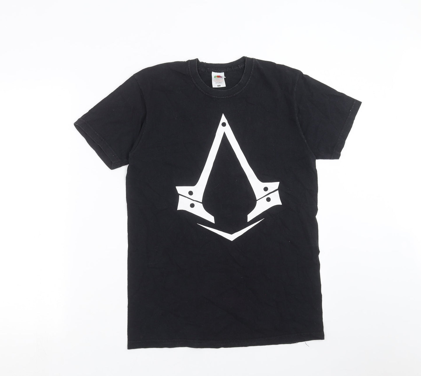 Mens UK Size S Fruit of the Loom Black  T-Shirt
