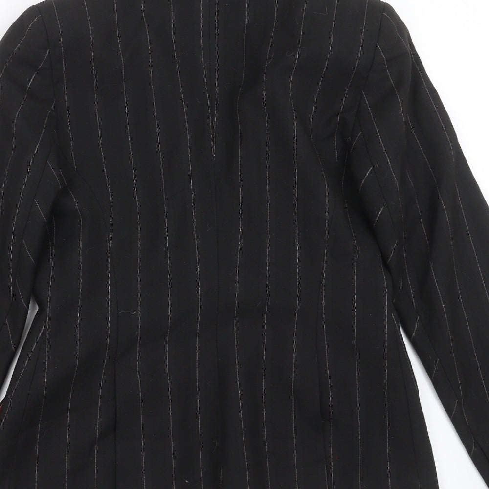 Oasis Womens Black Striped  Jacket Suit Jacket Size 8