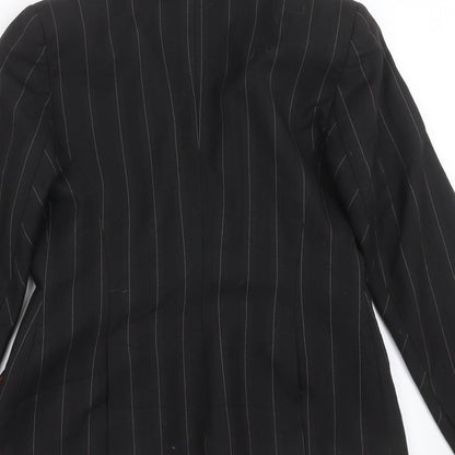 Oasis Womens Black Striped  Jacket Suit Jacket Size 8