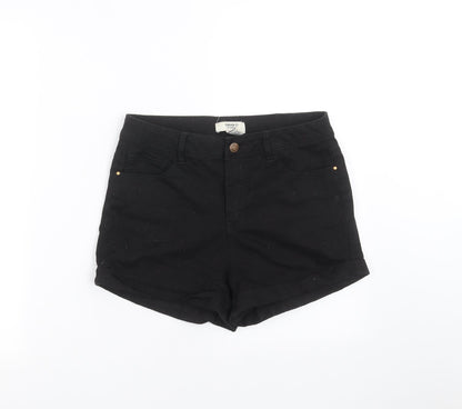 FOREVER 21 Womens Black  Denim Hot Pants Shorts Size 28 in