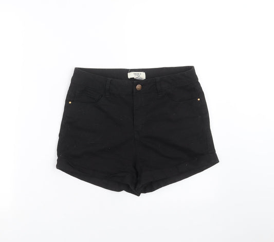 FOREVER 21 Womens Black  Denim Hot Pants Shorts Size 28 in