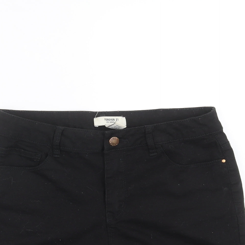 FOREVER 21 Womens Black  Denim Hot Pants Shorts Size 28 in