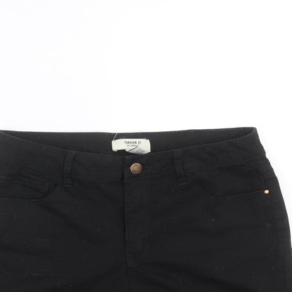 FOREVER 21 Womens Black  Denim Hot Pants Shorts Size 28 in