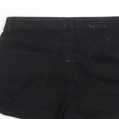 FOREVER 21 Womens Black  Denim Hot Pants Shorts Size 28 in