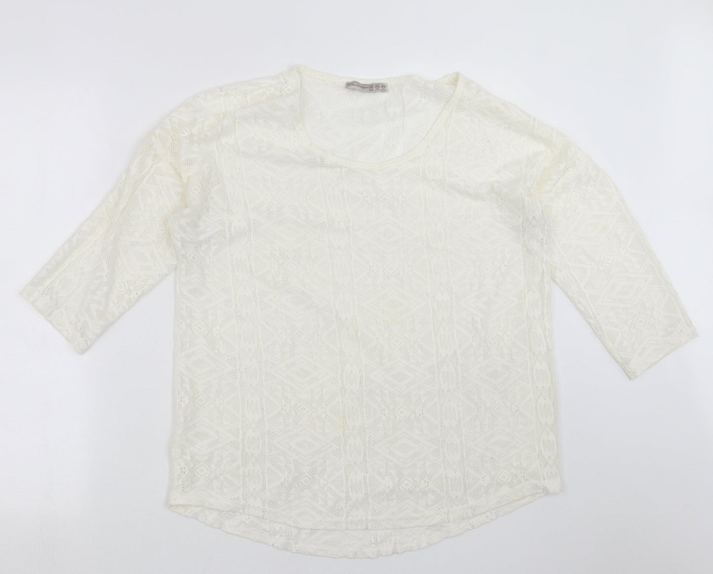 Primark Womens Ivory Geometric  Basic Blouse Size 14