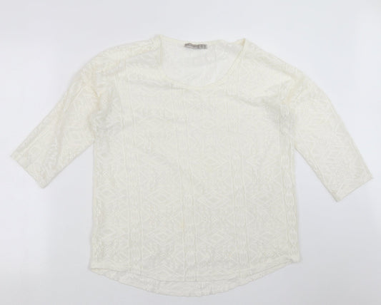 Primark Womens Ivory Geometric  Basic Blouse Size 14