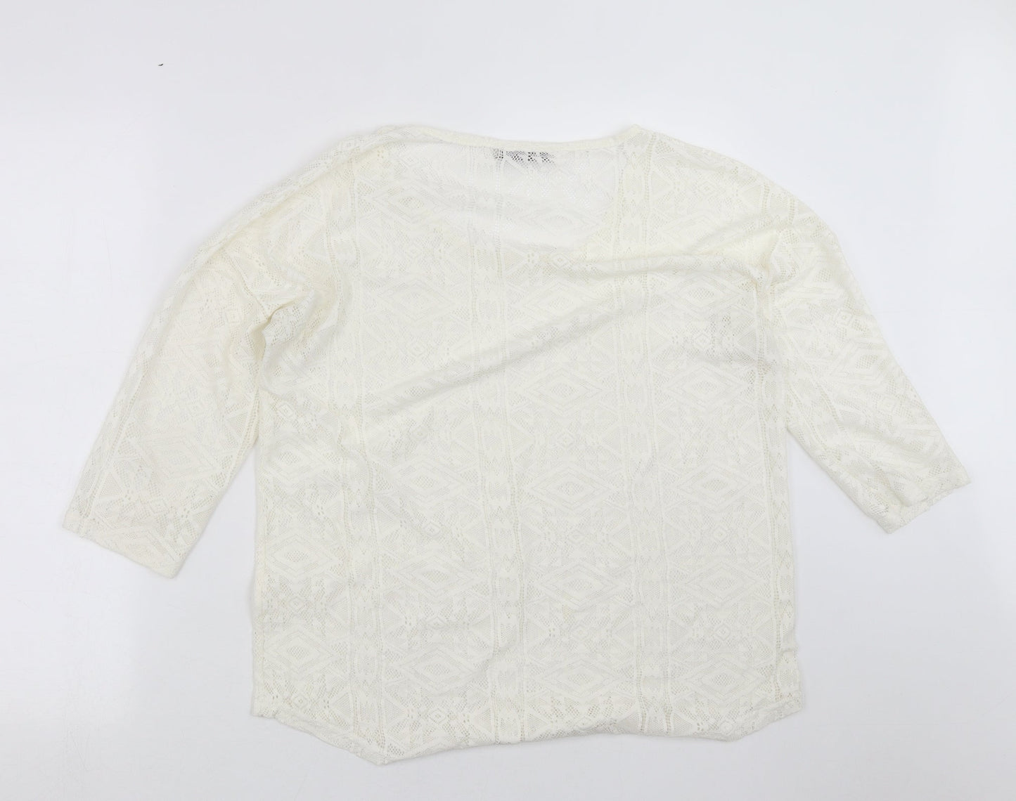 Primark Womens Ivory Geometric  Basic Blouse Size 14