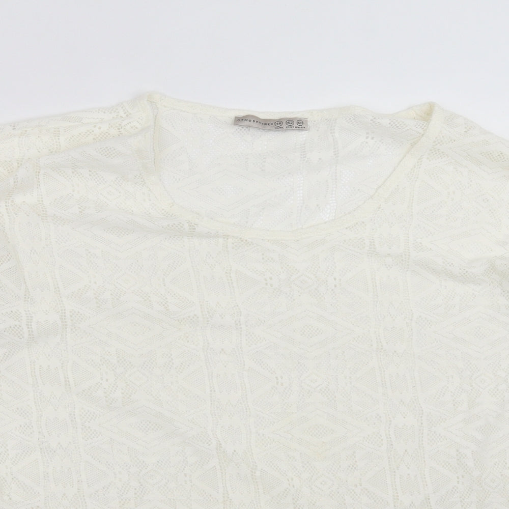 Primark Womens Ivory Geometric  Basic Blouse Size 14