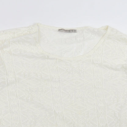 Primark Womens Ivory Geometric  Basic Blouse Size 14