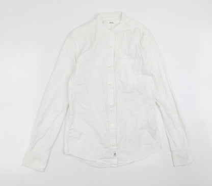 Mens UK Size S Burton Menswear White  Button-Up Long Sleeve Casual Shirt