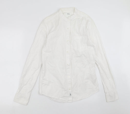 Mens UK Size S Burton Menswear White  Button-Up Long Sleeve Casual Shirt