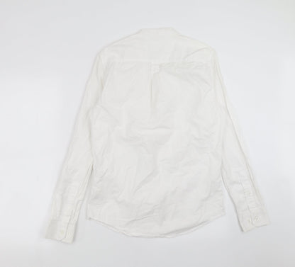 Mens UK Size S Burton Menswear White  Button-Up Long Sleeve Casual Shirt