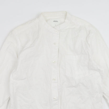 Mens UK Size S Burton Menswear White  Button-Up Long Sleeve Casual Shirt