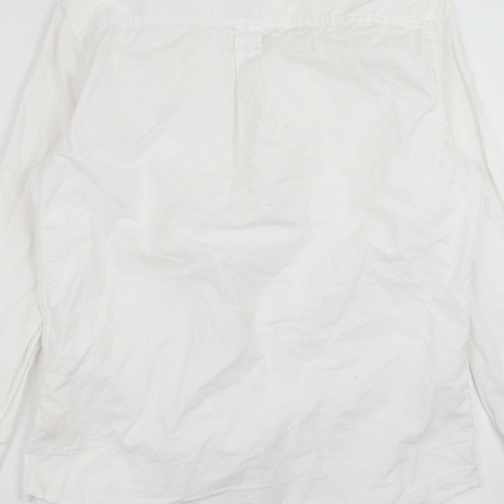 Mens UK Size S Burton Menswear White  Button-Up Long Sleeve Casual Shirt