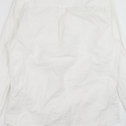 Mens UK Size S Burton Menswear White  Button-Up Long Sleeve Casual Shirt