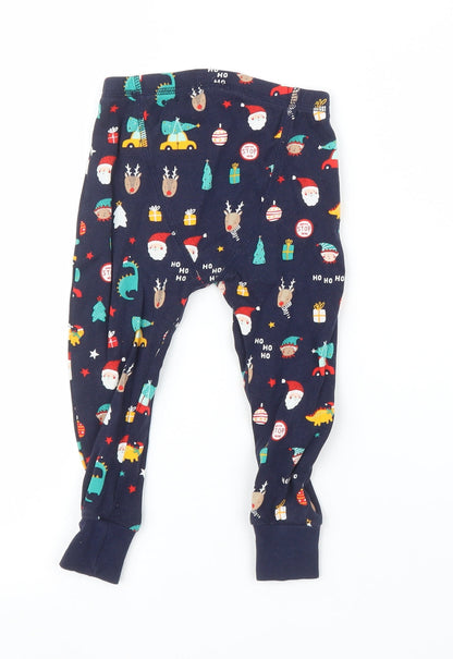 George Boys Blue Solid  Cami Pyjama Pants Size 18-24 Months  - Christmas Pyjamas