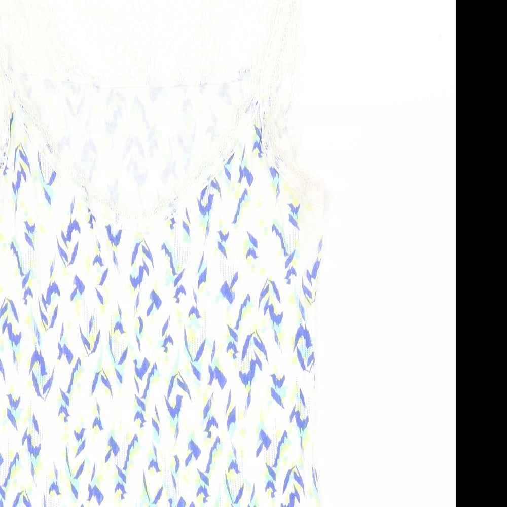 F&F Womens White Geometric  Basic Tank Size 12