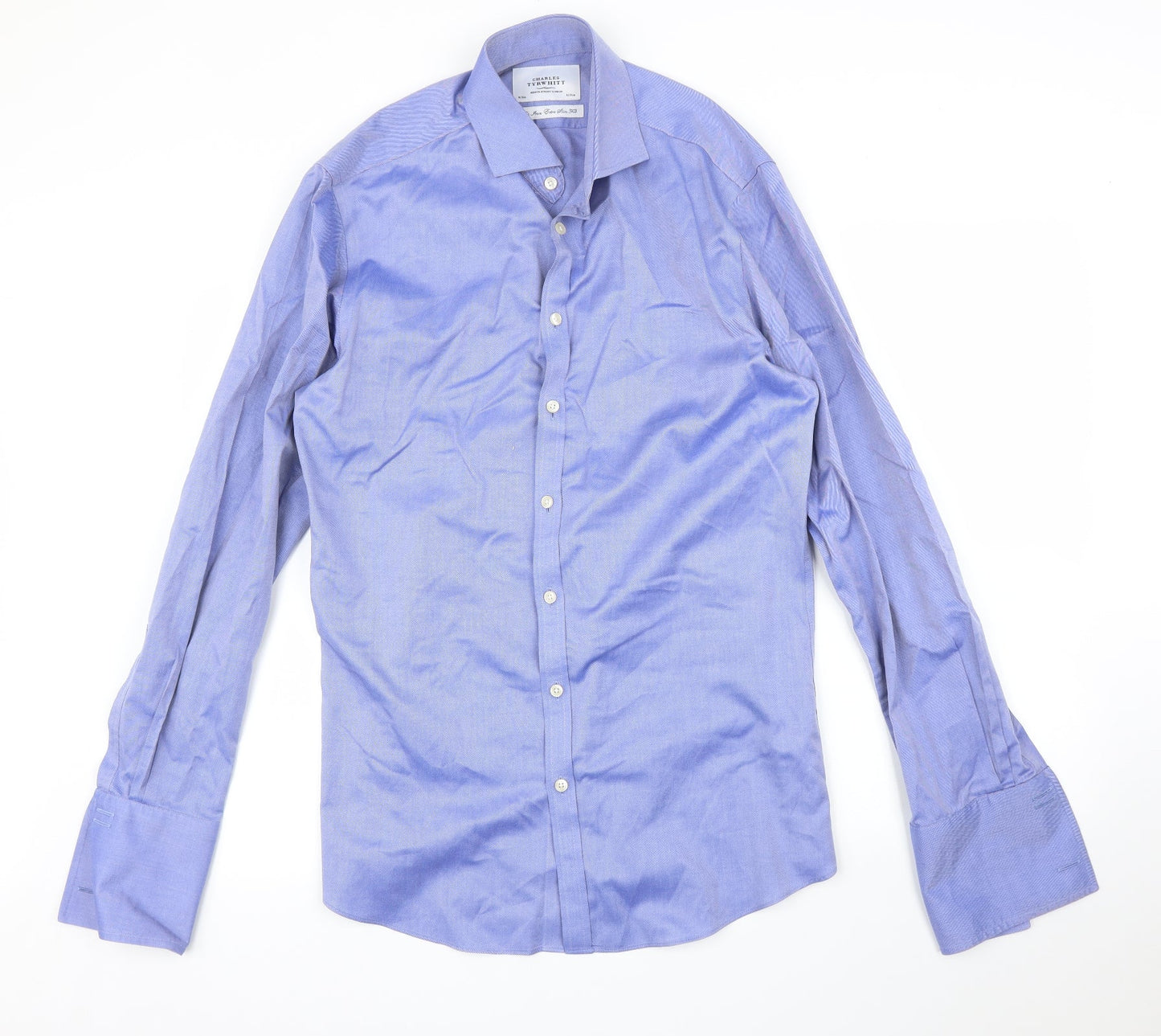 Mens UK Size 36 Charles Tyrwhitt Blue  Button-Up Long Sleeve Casual Shirt