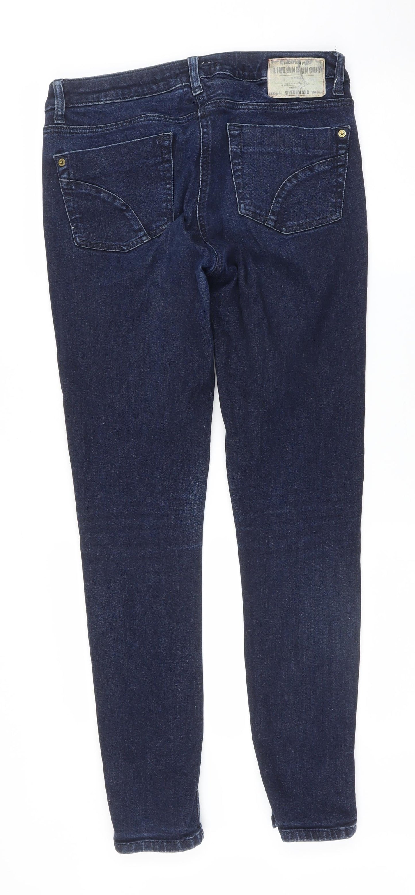 Preworn Womens Black   Skinny Jeans Size 12 L30.5 in