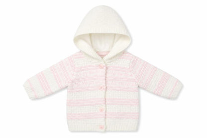 Front view of George girls’ multicoloured striped cardigan jumper one size