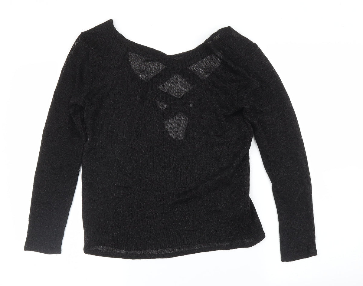 Womens UK Size XS H&M Black Pullover Jumper