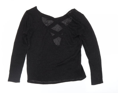 Womens UK Size XS H&M Black Pullover Jumper