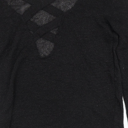 Womens UK Size XS H&M Black Pullover Jumper