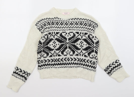 Womens UK Size 4 Miss Selfridge White Pullover Jumper