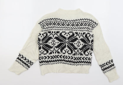 Womens UK Size 4 Miss Selfridge White Pullover Jumper