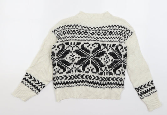Womens UK Size 4 Miss Selfridge White Pullover Jumper