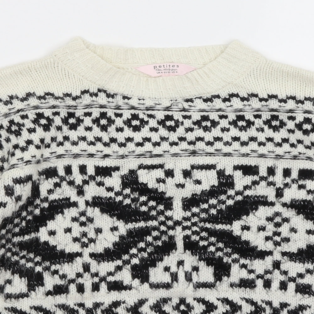Womens UK Size 4 Miss Selfridge White Pullover Jumper
