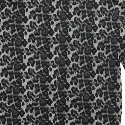 Style Dome Womens Grey Animal Print  Basic T-Shirt Size 12
