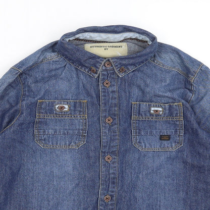 R Teens Boys Blue   Basic Button-Up Size 12 Years