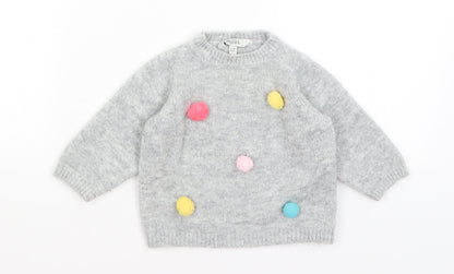 E-vie Angel Baby Grey   Pullover Jumper Size 12-18 Months