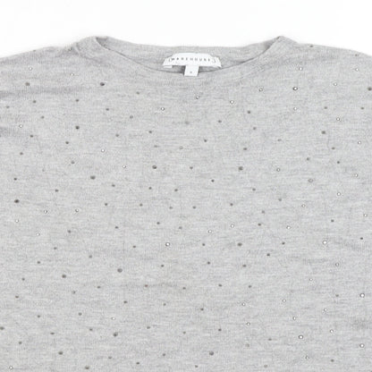 Warehouse Womens Grey   Basic T-Shirt Size 8