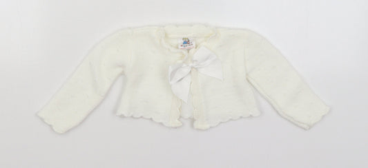 Angel Kids Baby White   Cardigan Jumper Size 0-3 Months