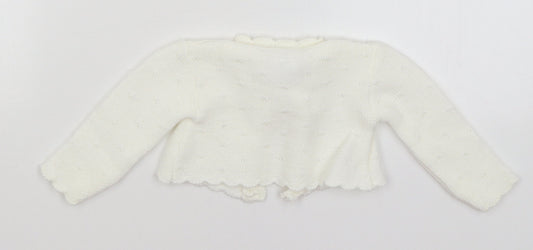 Angel Kids Baby White   Cardigan Jumper Size 0-3 Months
