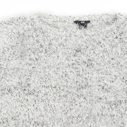 Womens UK Size XS H&M White Pullover Jumper