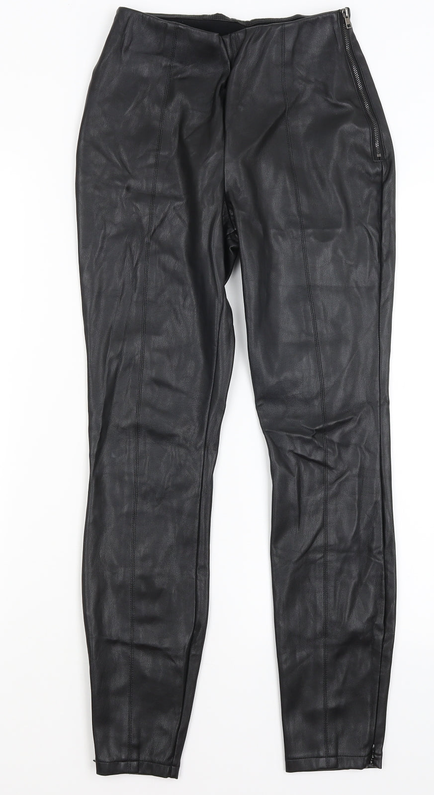 Womens UK Size 8 Preworn Regular Fit  Black Trousers