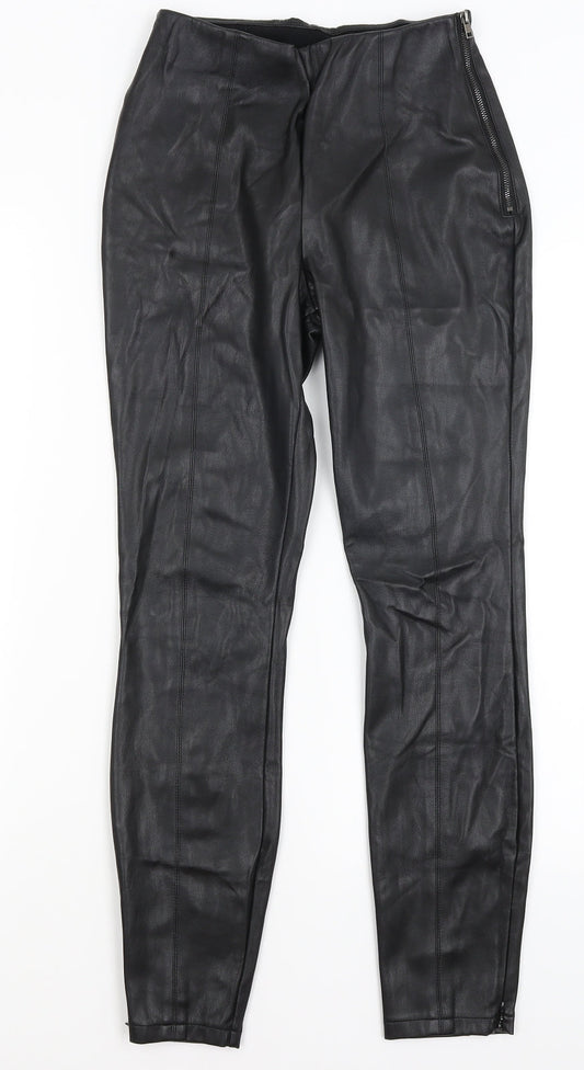 Womens UK Size 8 Preworn Regular Fit  Black Trousers